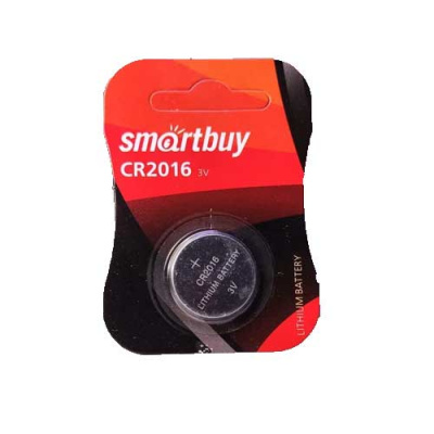 Элемент питания CR2016 литиевый 3.0V (1-BL) (12 720) SmartBuy