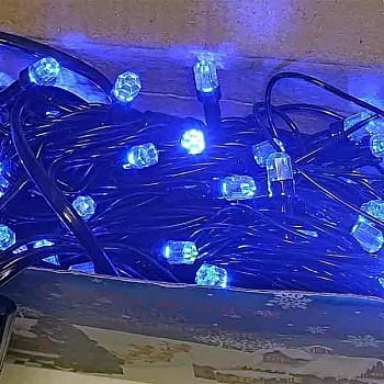 Гирлянда нить 120 led синий цвет 15м 19