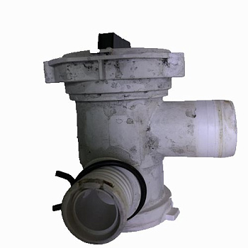 Корпус фильтра помпы Улитка с заглушкой стиральной машины (СМА) Hotpoint-Ariston C00092264 (демонтаж с AQSL1000PRA31)