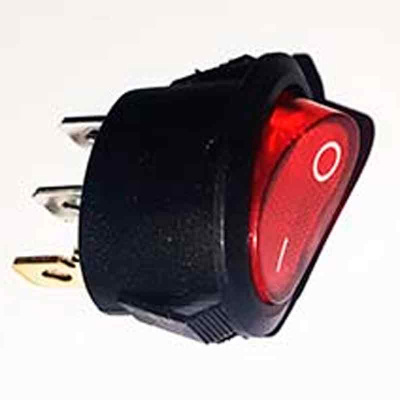 Кнопка клавишная овал. KCD1-3 10А250VAC 