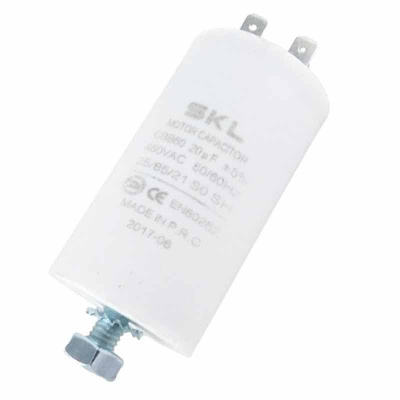 20 мкФ 450 В  конденсатор пусковой с креплением винт