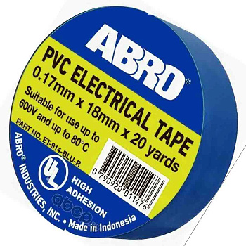 Изолента-термостойкая-ПВХ-ЕТ-914-BLU-R-синий-ABRO