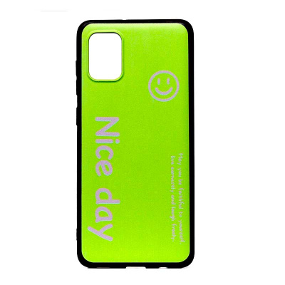 Чехол Samsung Galaxy A31 бампер силикон - nice day зеленый