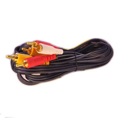 Кабель с коннектором STR 3RCA - 3RCA(3М), черный