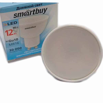 Лампа светодиодная SBL-GU10-12-40K 12 Вт  4000K дневной свет K Gu10 матовая Smart Buy