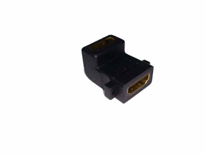 Переходник HDMI 1.4(F-мама)-HDMI 1.4(F-мама) 90 град под винты чёрный